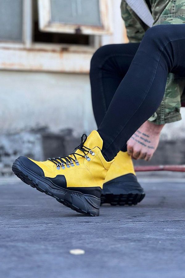 Long yellow boots hot sale