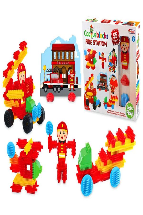 AVDA-Fire Department Cactus Blocks 55 Pieces Puzzle Block Lego Build Building 1