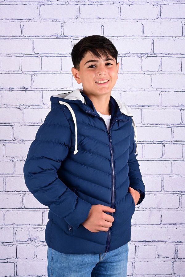 han kids Han Kids Boys Thick Winter Puffer Jacket with Pockets Trendyol