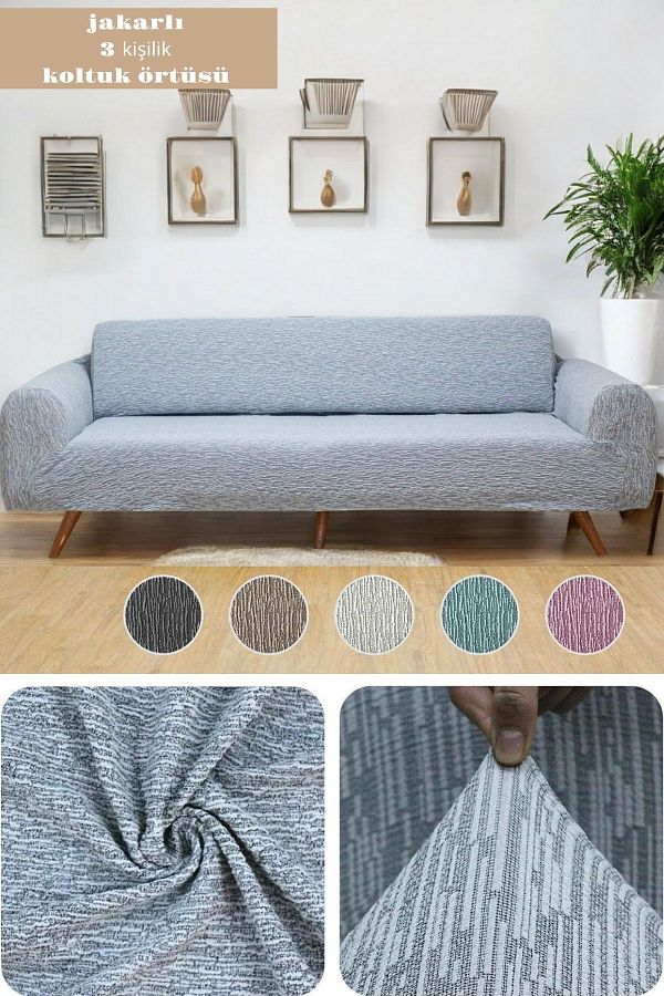 BTF HOME-Husa elastica elastica Jacquard cu 3 locuri - Husa elastica 1
