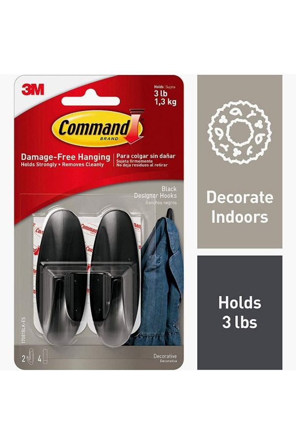 3M-Slate Finish Hooks - Set of 2 1