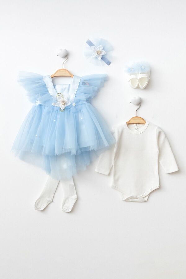 Petite Ponpon Baby Ponpon Baby Kız Bebek Yenidoğan Hediyelik Premium Mevlüt Elbisesi