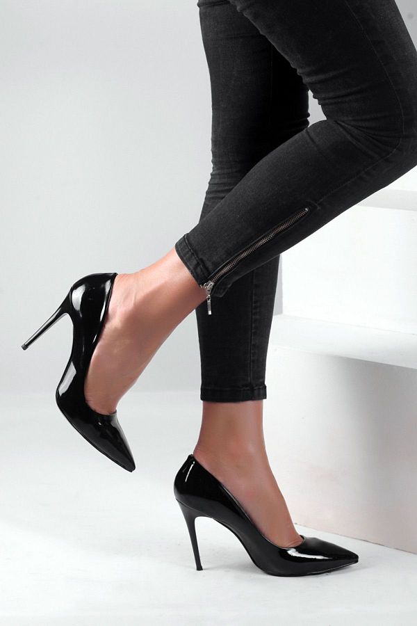 Women's patent leather heels top