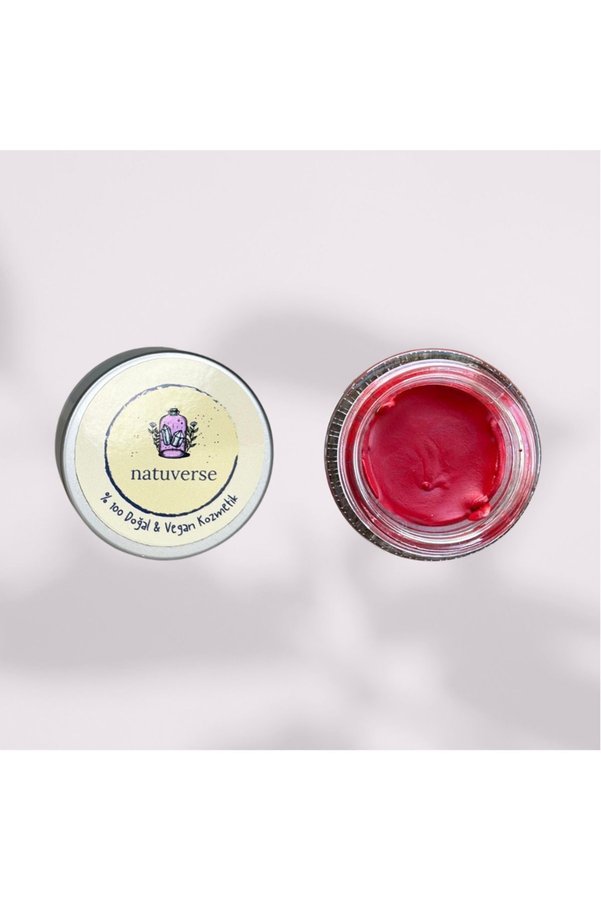 NATUVERSE 20ml 100% Natural Vegan Cream Lipstick Eyeshadow Blush - Handmade
