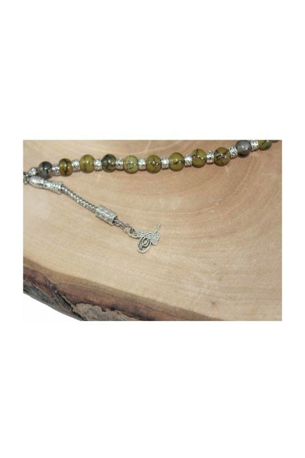 RD EKOAVM-8 mm Agate Zaza Rosary with Tugra Tip Rosary Rdt216 1
