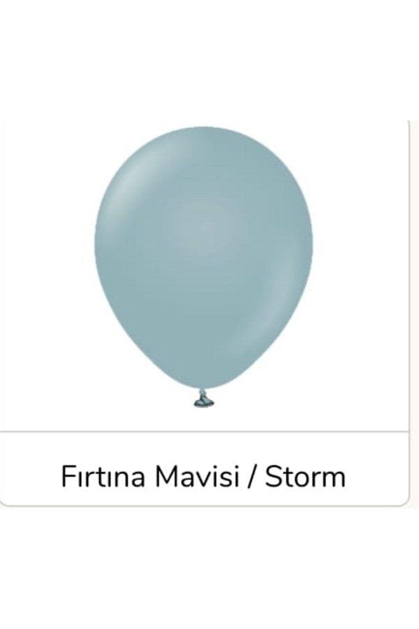 eğlencemarketi-5 Inch 12.5 Cm Retro Balloon 100 Pieces Storm Blue 1