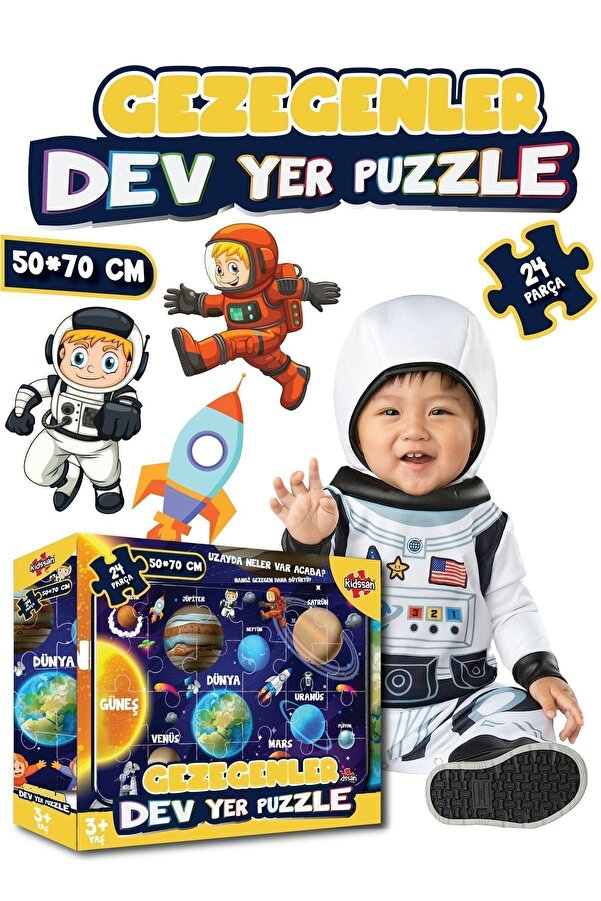 kidssan games Gezegenler Dev Yer Puzzle 50*70 cm 24 Parça