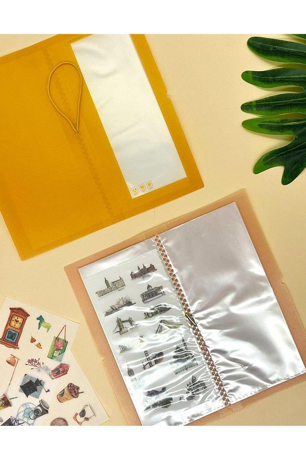Kağıt Gemi Dükkan-Sticker Storage Folder - File Orange Cover 1