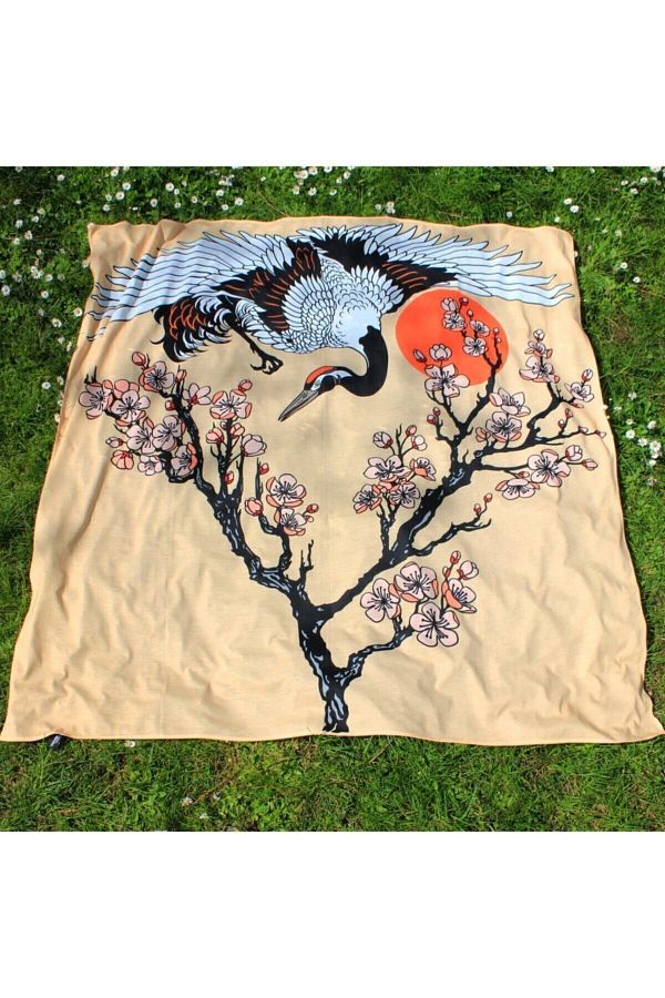 WANDER TAPESTRY Japanese Crane And Sakura Tree Wander Wall Cloth Tapestry Trendyol