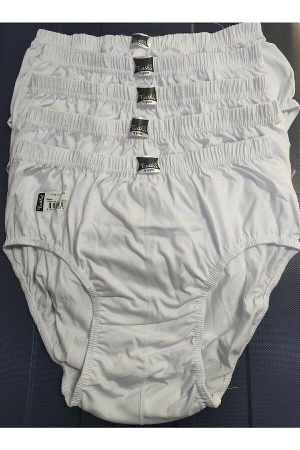 Tutku-Men's White Combed Cotton 5 Pieces Underpants 1