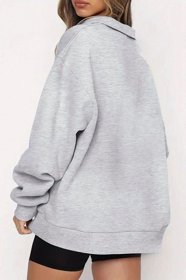 Know Women s 3 Thread Grimenaj Mama Life Printed Oversize Half Zipper Sweatshirt Trendyol