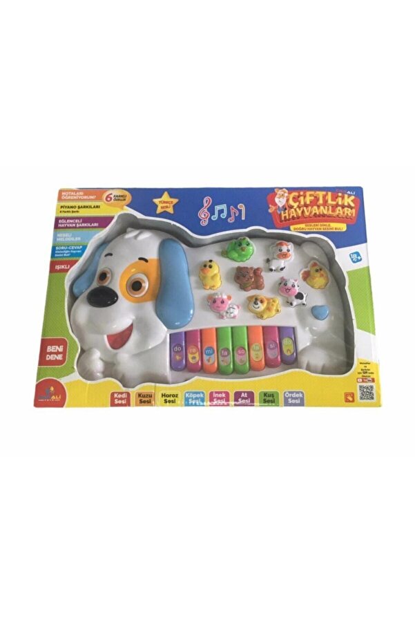 Can Ali Toys Türkçe Sesli Eğitici Köpek Figürlü Çiftlik Hayvanları Müzikli Piyano Cnl-2223