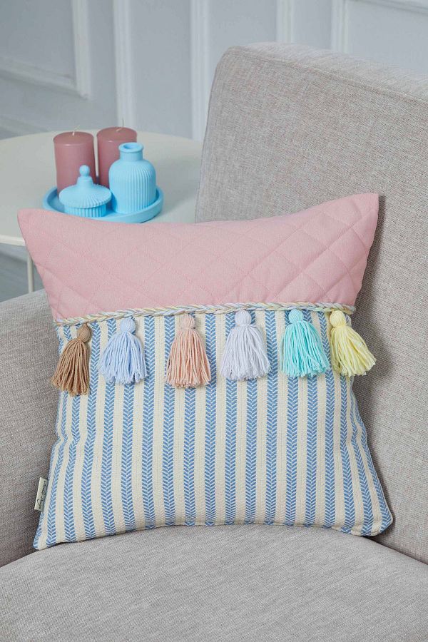 Colorful tassel pillow shop