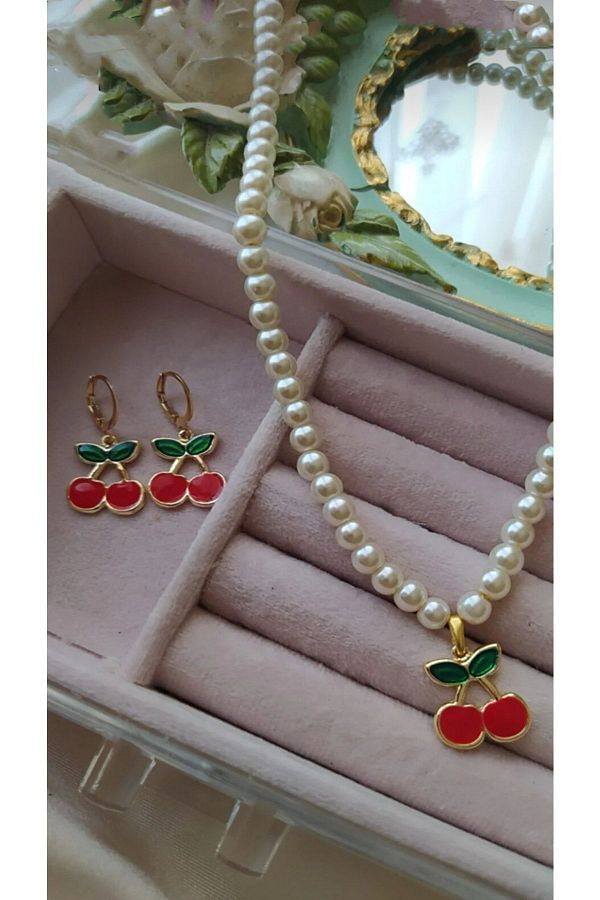Colored pearl jewelry sets hotsell