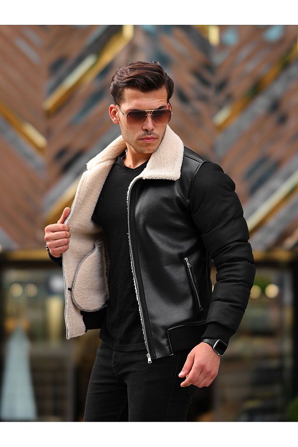 BOYS MANS Men s Leather Jacket Winter Coat Puffer Jacket Trendyol