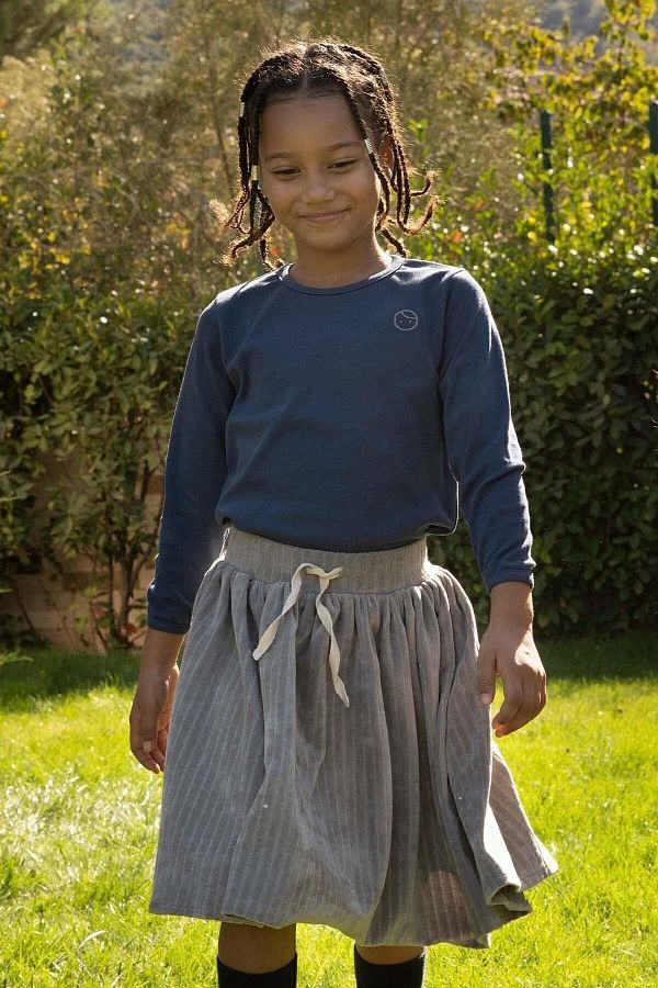 Gray skirt toddler top