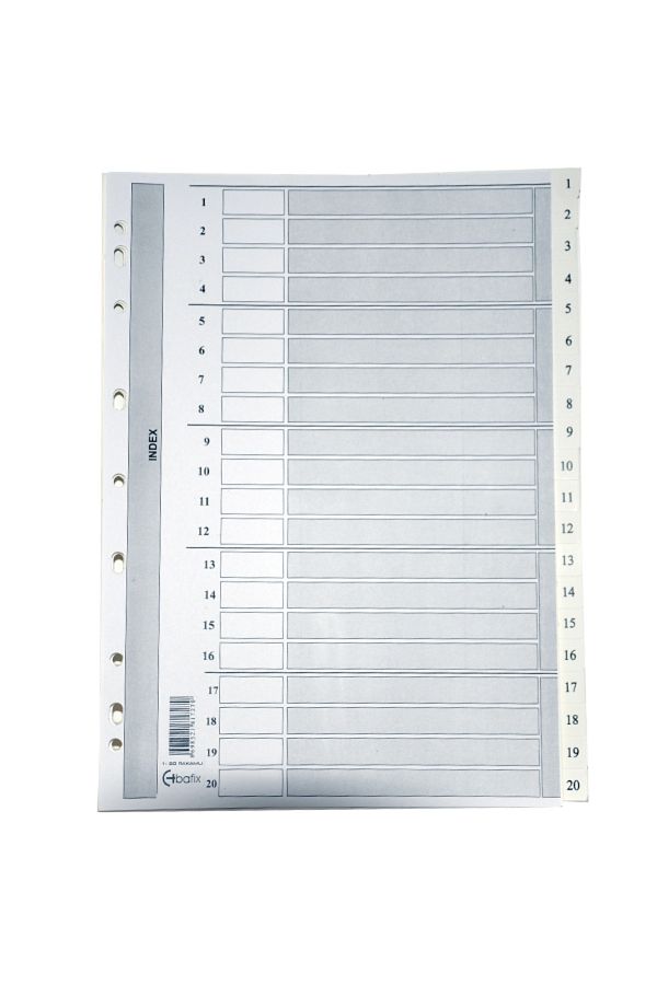 Bafix-Separator 1-20 Number Cardboard A4 1