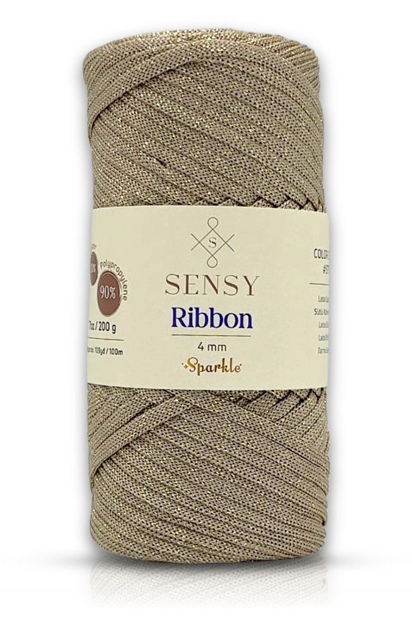 SENSY-200 Gr Macrame Glittered Thread and Bag Thread - Coffee with Milk 1