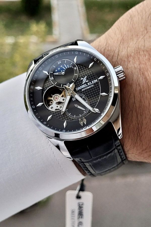 Daniel Klein Skeleton Case Silver Color With Calendar Inside Indicators Active Automatic Men s Wristwatch Trendyol