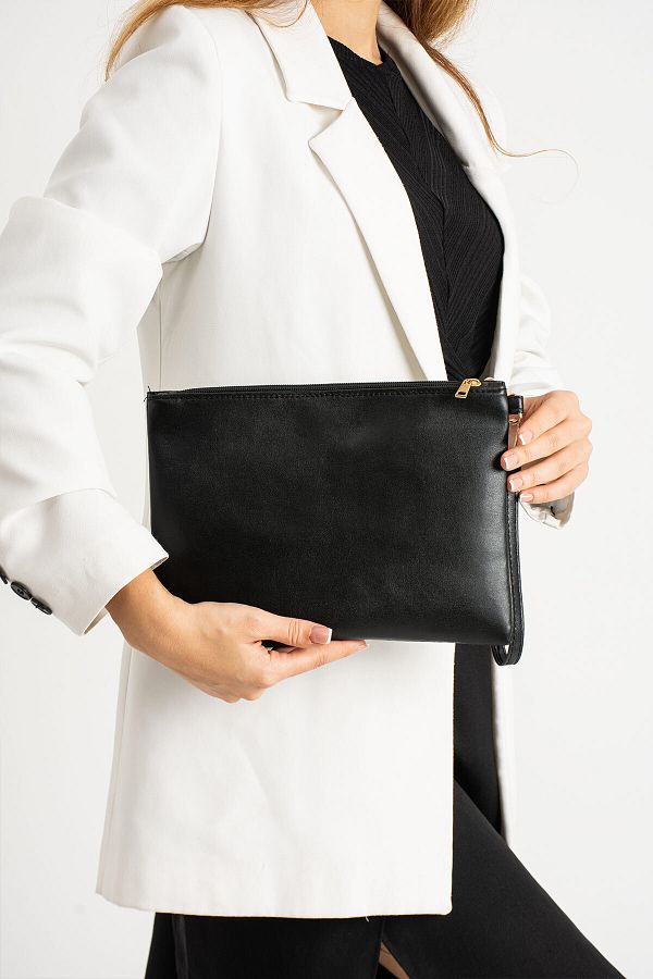 Defnella Black Plain Hand Strap Clutch Bag Trendyol