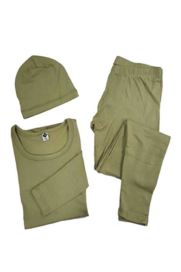 bejamonti chocolate baby kids Unisex Kışın Sicak Tutan Kışlık Pamuklu Terletmeyen Termal Alt Üst Takım Bere HEDİYELİ