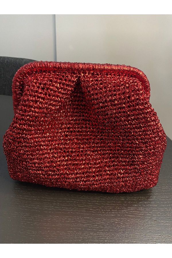 Bright red clutch top