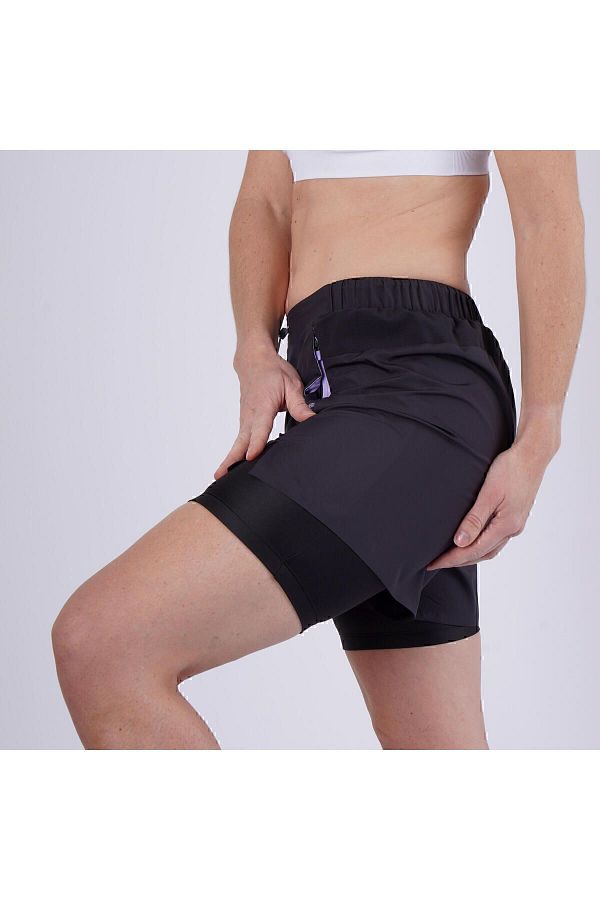 Decathlon KALENJI Women s 2 in 1 Running Shorts Black Run 500 Dry Trendyol