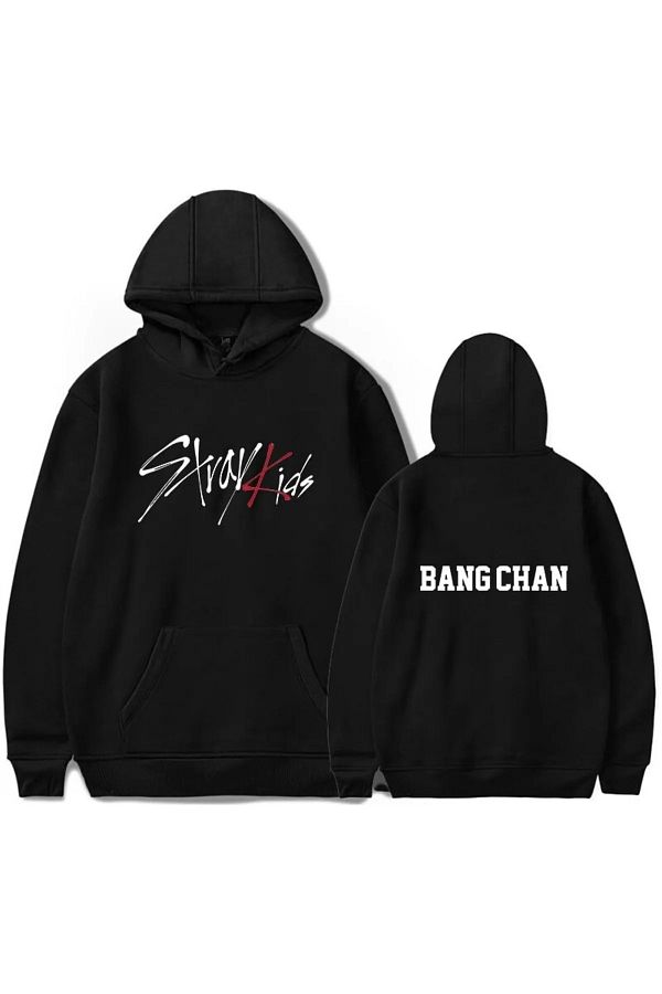 Korefanzin Stray Kids Bangchan Unisex Black Hoodie Sweatshirt Trendyol