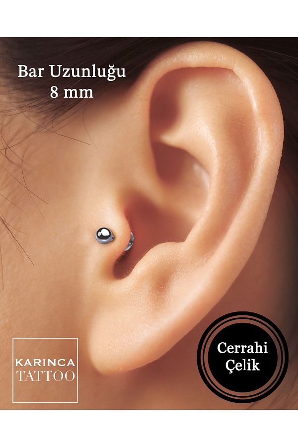 Kar nca Piercing 8mm Steel Tragus Piercing Non Tarnish and Stainless Surgical Trendyol