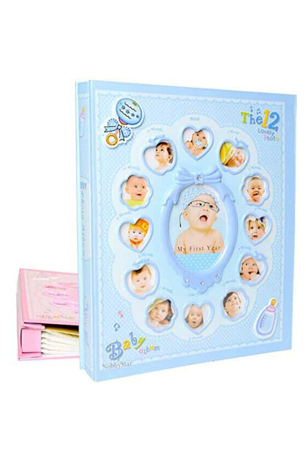 Tual Bebek Fotoğraf Albümü Mavi - Pembe  220 Fotoğraflık - 10x15cm -15x21cm