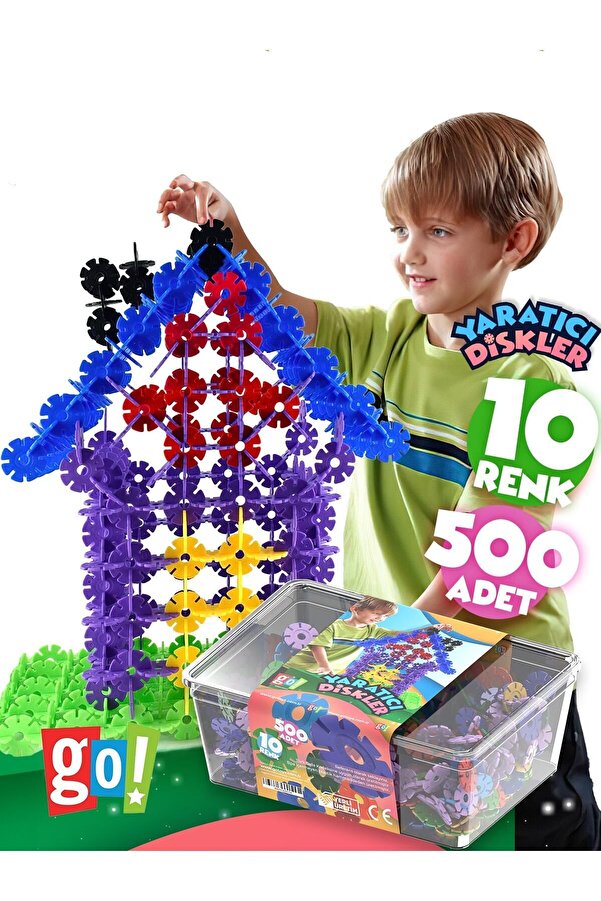 Go Toys Yaratıcı Diskler 500 Adet Stem Eğitimi Uyumlu Kilitli Diskler Eğitici Oyuncak
