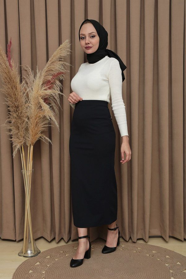 Brown navy blue pencil skirt clearance