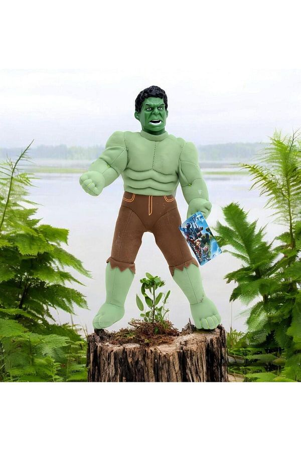 e life shop Green Giant Hulk Plush Toy Imported Fabric Invincible Sleeping and Playmate Large Size 42 cm Trendyol