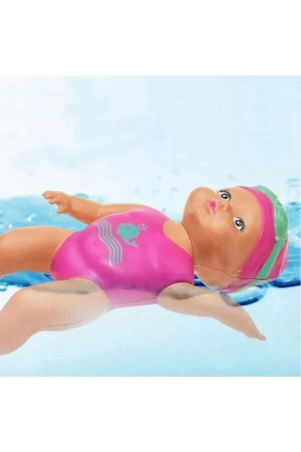 BYCEGU Denizde Havuzda Banyoda Su Kovasında Kendisi Yüzen Bebek Kurmalı 15 Cm Oyuncak Bebek 801115