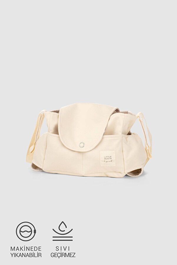 Little Gusto Sıvı Geçirmez Bebek Arabası Organizer Çantası Küçük Pamuk Desenli