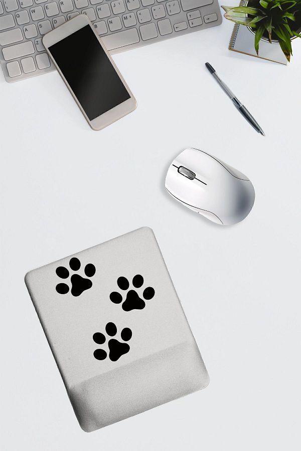 Dormot Home-White Background Triple Paw - Modern Digital Printed Square Wrist Mouse Pad 1