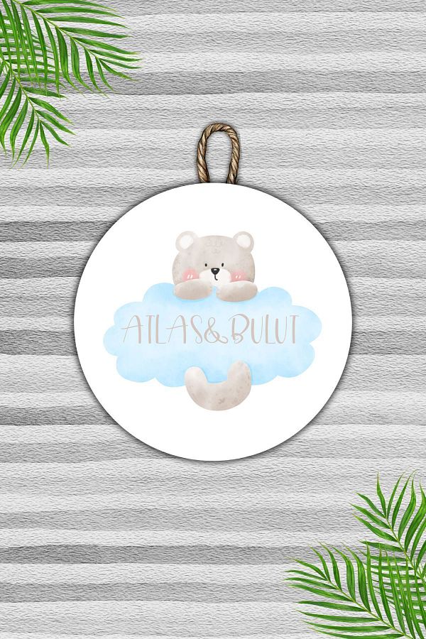 Dormot Home-Modern Door Ornament - Baby and Children's Wall Ornament with Personalized Teddy Bear 1