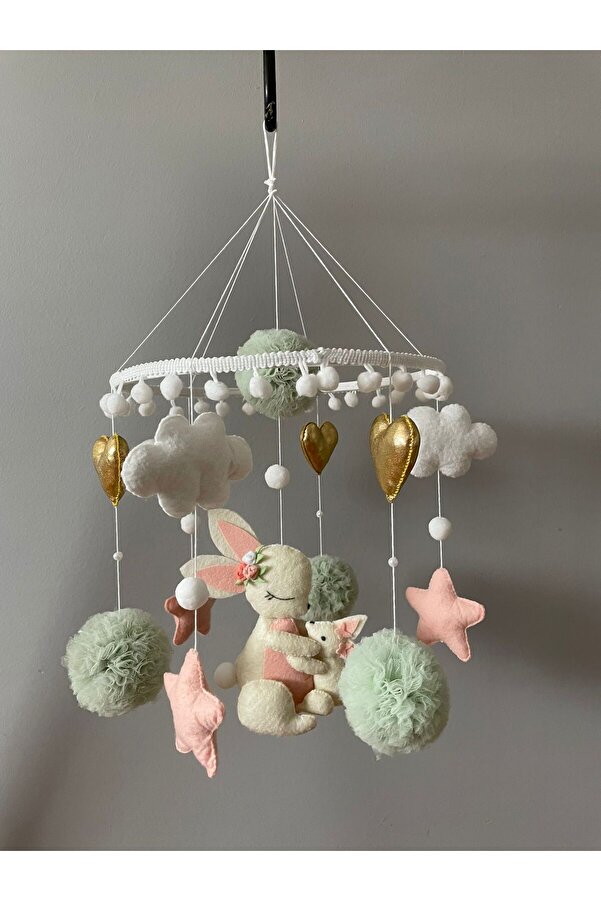 hobiimobiii Dönence (MÜZİKLİ) Bebek Beşik Süsü Keçe Dönence