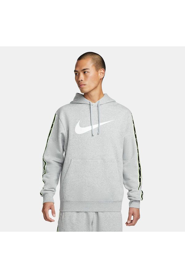 Nike Men s Gray Fleece Hoodie Sportswear Repeat Swoosh Sweatshirt Trendyol