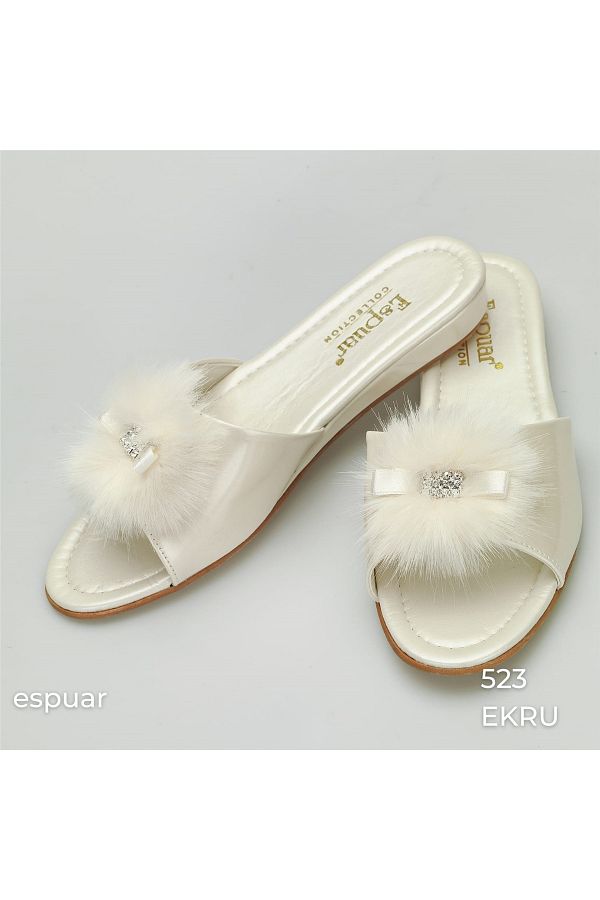 Espuar-523 Heelless Women's Slippers - Ecru 1