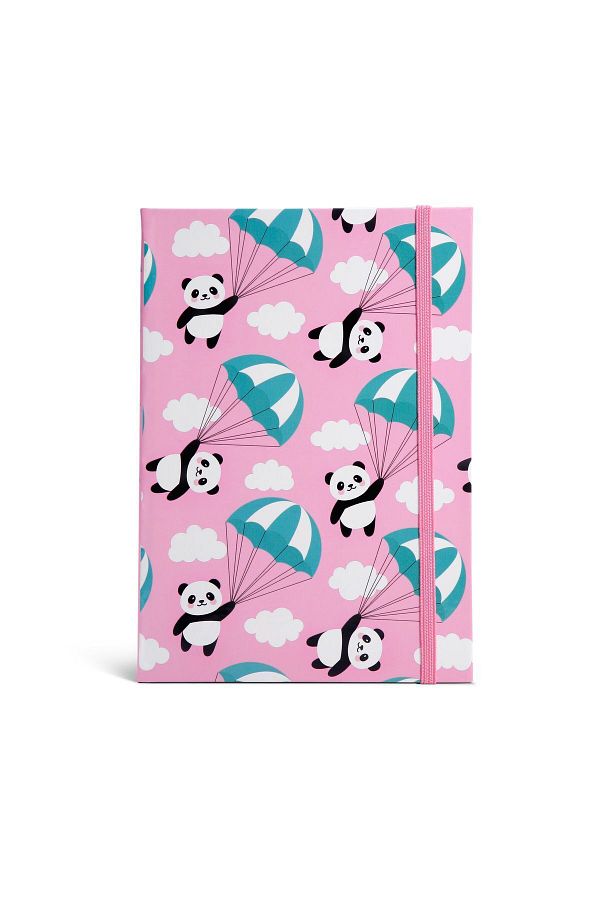 4nio-Pink Panda String - Unlined Notebook with Thick Cover 1
