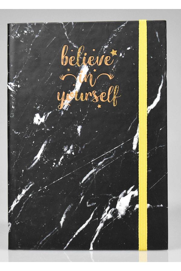 4nio-Black Marble String - Unlined Notebook with Thick Cover 1