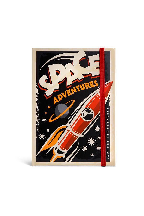 4nio-Space Rocket - Lined Notebook with String and Thick Cover 1