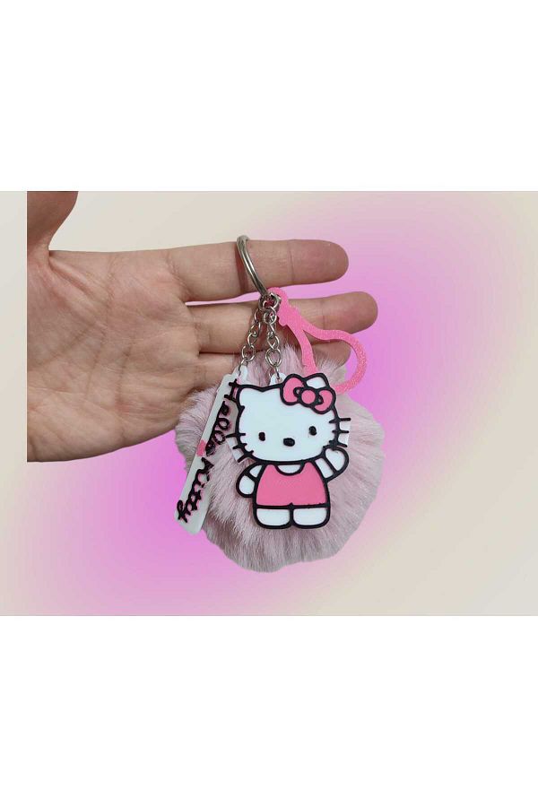 3DHOBİCENTER-Hello Kitty Pompom - Keychain Ornament Rearview Mirror 1