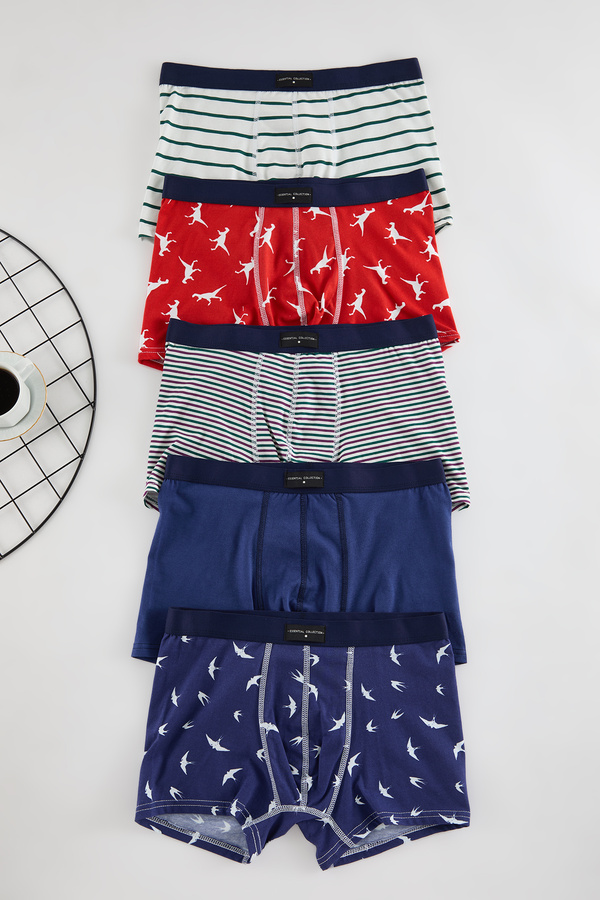Trendyol Collection-Pack of 5 Patterned/Flat Packed Boxers Tmnaw25Bx00003 1