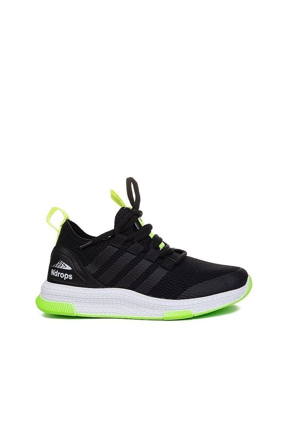 N'drops Comfortable, Lightweight, Orthopedic, Summer, Laceless, Mesh Sneaker Black-yellow Children's Sports Shoes