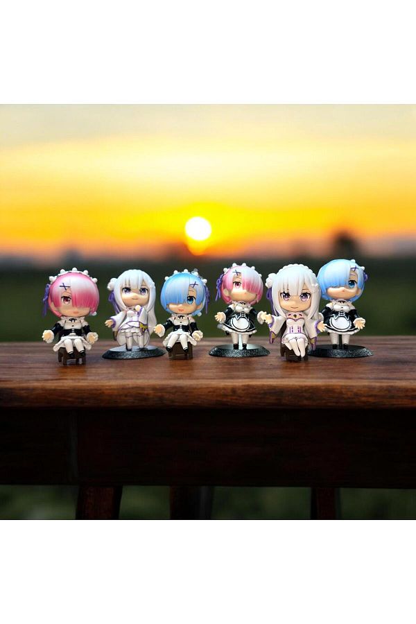 Kuzey-6-Piece Rem Ram Anime Character Set - Vip Quality Trinket Characters Decor Object 1