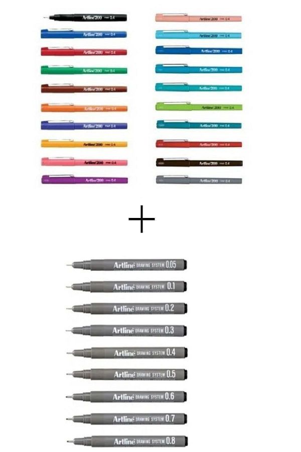 artline-Set of 200 9 Color Patterned 1