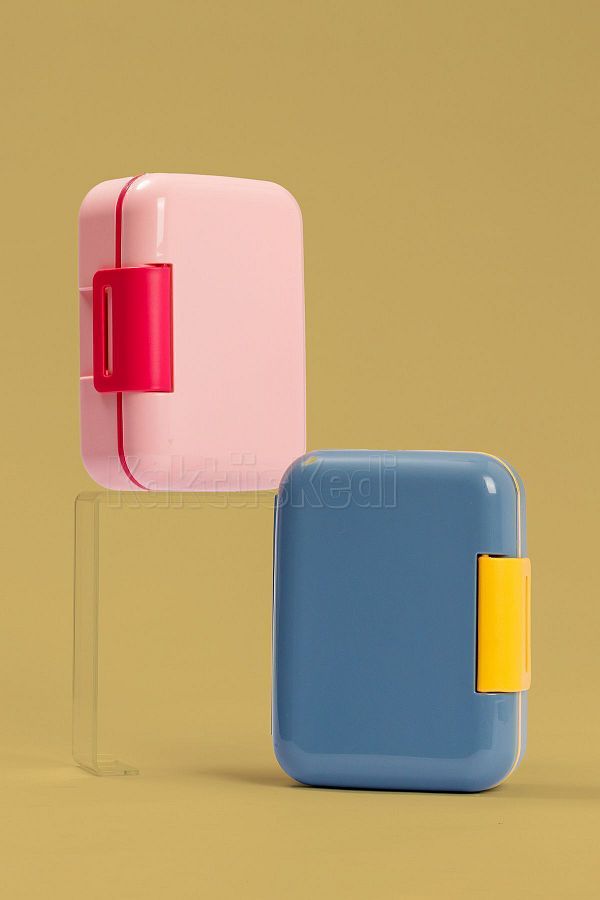 KaktüsKedi-Set of 2 Concrete Double Layer Compartmented Food Container 1