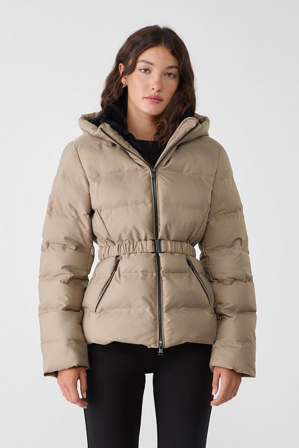 Stradivarius Inflatable Coat with Belt and Hood Trendyol